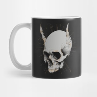 Monotone Illustration of Skull Mug